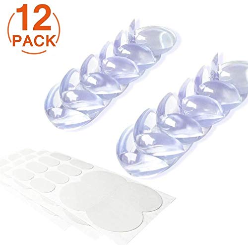 [12 Piezas-Grande]Protectores de Esquinas para Bebes y Niños,Canwn Transparente Suave Portectores de Seguridad para Mesas Esquina y Aualquier Tipo de Muebles Forma Redondeada Anti-colisión Esquineras