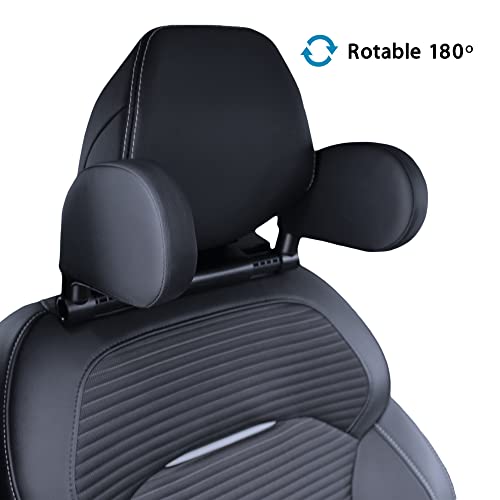 1DYONE Reposacabezas Homologado Coche Almohada Lateral Ajustable al Asiento para Cuello Niño Adulto, Negro