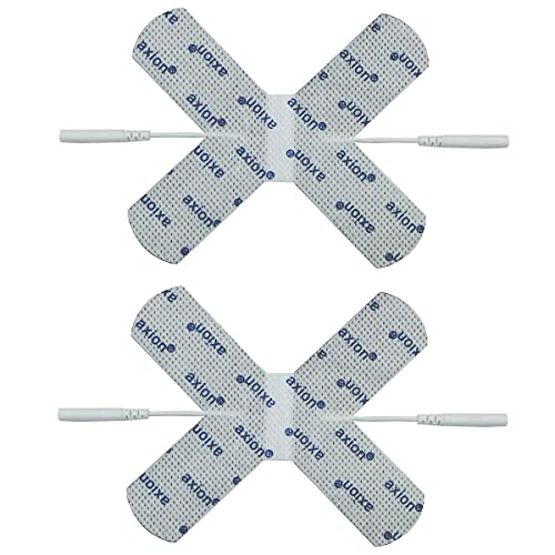 2 Electrodos especiales para articulaciones de axion | para punto de dolor o partes redondas del cuerpo | para su electroestimulador TENS EMS | en forma de X