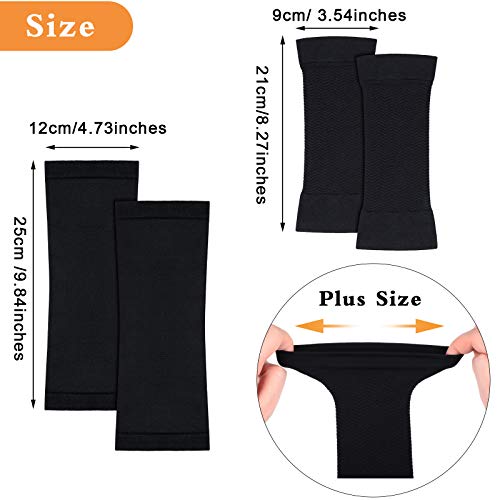 2 Pares Mangas de Compresión de Brazos y Mangas de Compresión de Piernas para Hombre Mujer Actividades Deportivas al Aire Libre Ciclismo, Correr