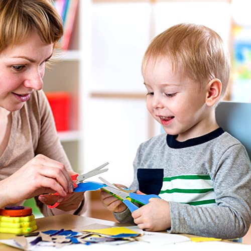 2 Tijeras de Seguridad para Niños con Escala CM Tijeras de Entrenamiento Preescolar de Punta Roma de Acero Tijeras Escolares para Suministros de Manualidades DIY Arte Scrapbooking
