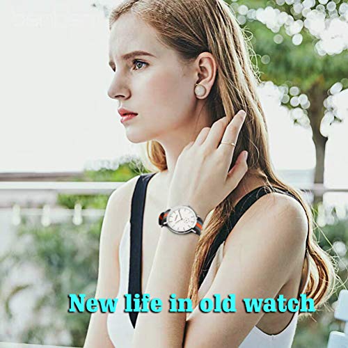 20 mm Bandas de una Sola Pieza del Reloj de perlón Nylon Estilo de la Tirantes Negro/Gris/Naranja de los Hombres exquisitos