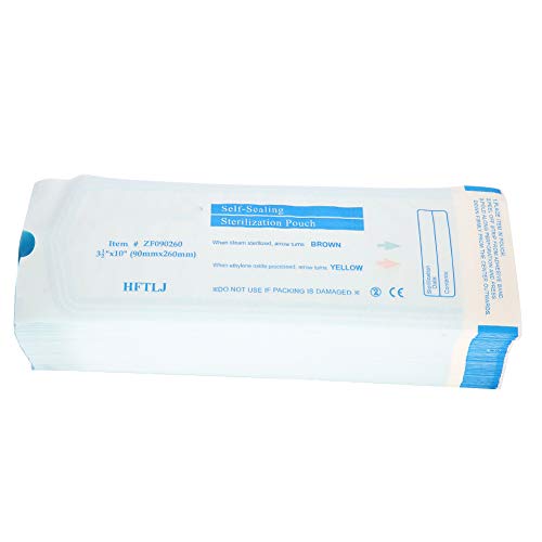 200 Unids/caja Bolsa de Autoclave de Esterilización Auto Sellante para Herramientas Dentales Bolsa de Esterilización Auto Sellante Dental para Herramientas de Limpieza(90 * 260 mm)