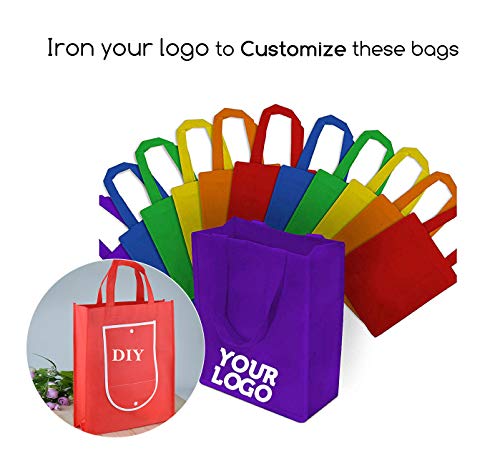 24 Bolsas De Tela para Compra Plegable Reutilizables Ecológicas 30x40x10cm Tela No Tejido Tamaños Grandes con Bolsillo Guarda Llaves Móvil Multiuso (Pack 24, Tela No Tejido)