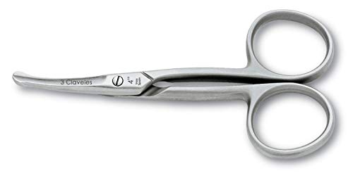 3 Claveles Tijeras para uñas de bebe con punta fina y curvada segura, de 10 cm 4", Brillo (28088)