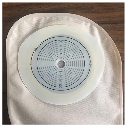30 uds., Bolsa de ostomía, kit de preparación para colonoscopia, ventana trasera, línea de corte lateral doble, 70 MM, 75 MM, bolsas de colostomía con gancho y bucle, bolsa para estoma para adulto