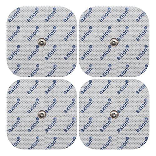 4 Electrodos de 5x5cm de axion | para TENS y EMS | Compatibles con su aparato COMPEX | Electrodos autoadhesivos, parches, pads, de varios usos | Electroestimulación