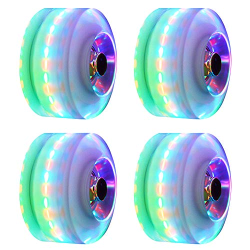 4 ruedas LED brillantes para patinaje de cuatro ruedas, 5 colores disponibles, accesorios para patinaje con ruedas, ruedas luminosas, ruedas ajustables para patinaje con ruedas.