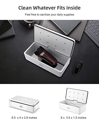 59S UV Esterilizador, Cajas de teléfono para esterilización UV, Caja esterilizadora LED UVC con 8 cuentas, Lámpara de esterilización rápida al 99,9%