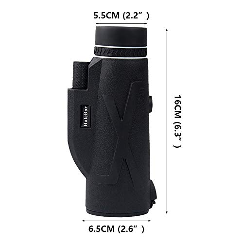 80 × 100 Monoculares de Alta Definición Alcance Mono Telescopio a Prueba de Agua Prisma óptico Visión Amplia Camping Caza Monocular con Cubierta de Goma (with phone holder)