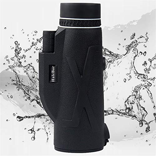 80 × 100 Monoculares de Alta Definición Alcance Mono Telescopio a Prueba de Agua Prisma óptico Visión Amplia Camping Caza Monocular con Cubierta de Goma (with phone holder)