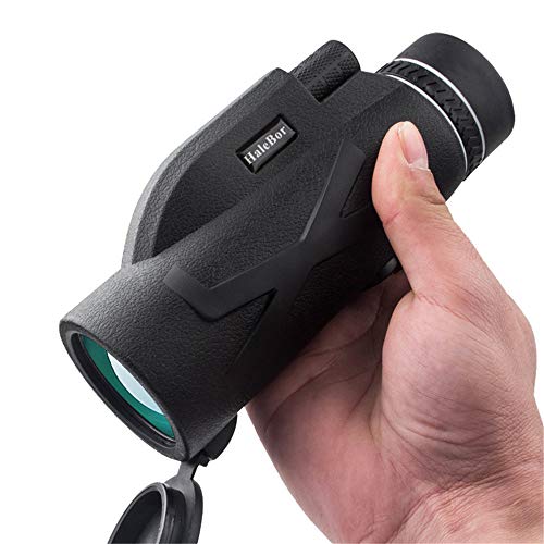 80 × 100 Monoculares de Alta Definición Alcance Mono Telescopio a Prueba de Agua Prisma óptico Visión Amplia Camping Caza Monocular con Cubierta de Goma (with phone holder)