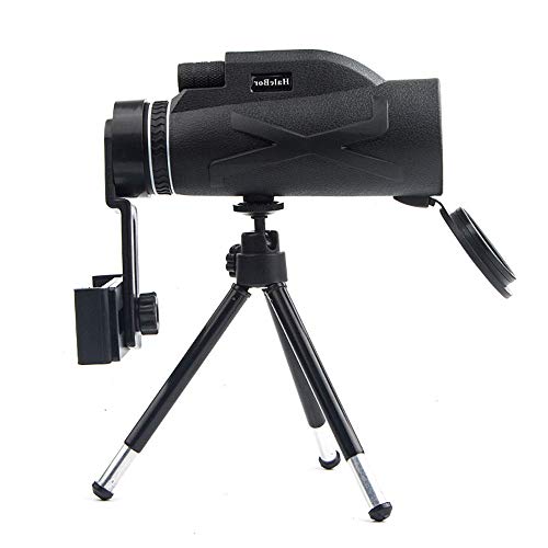 80 × 100 Monoculares de Alta Definición Alcance Mono Telescopio a Prueba de Agua Prisma óptico Visión Amplia Camping Caza Monocular con Cubierta de Goma (with phone holder)
