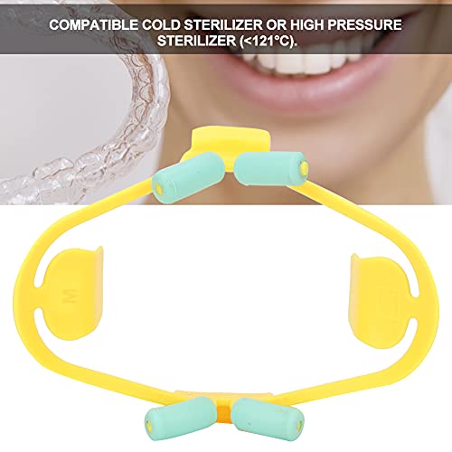 Abreboca, abrebocas dentales de uso conveniente con retractor de plástico para la mayoría de adultos (amarillo, M)