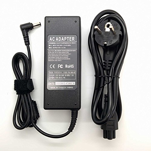 Adaptador Cargador Compatible para portátiles Toshiba Satellite Pro C, L, M, S, T, U Series del listado 19V 4,74a o Inferior con Punta de 5,5mm x 2,5mm