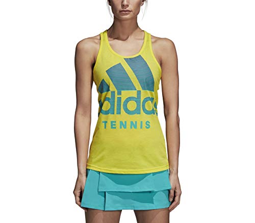 adidas Camiseta de Tirantes para Mujer Categoría, Color Amarillo, Turquesa, Talla L