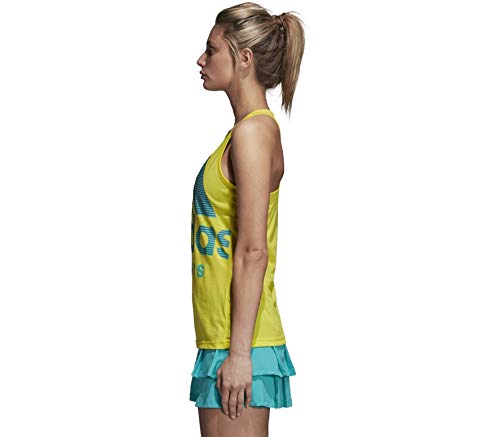 adidas Camiseta de Tirantes para Mujer Categoría, Color Amarillo, Turquesa, Talla L