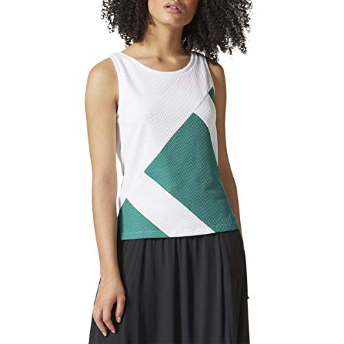 adidas Originals Women's Tops Eqt Tank, White/Sub Green, Medium