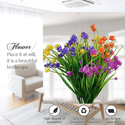 AFASOES 5 Pcs Ramos de Flores Artificiales Realistas Flores Sinteticas Flores Plástico Decoración Flores Artificiales Jarrones Flores Falso para Interiores Exteriores Jarrones Cestas Jardín, 5 Color