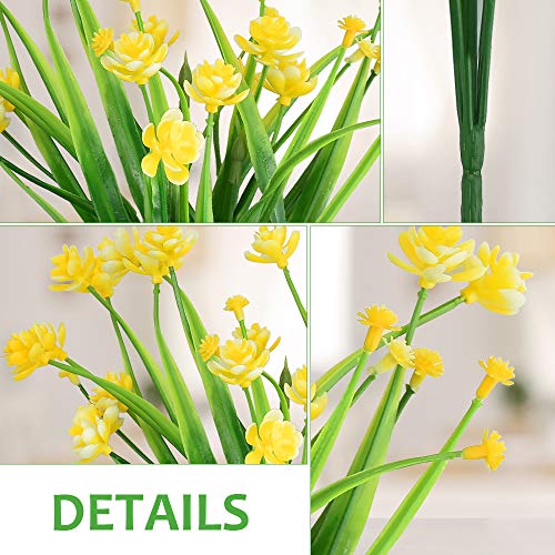 AFASOES 5 Pcs Ramos de Flores Artificiales Realistas Flores Sinteticas Flores Plástico Decoración Flores Artificiales Jarrones Flores Falso para Interiores Exteriores Jarrones Cestas Jardín, 5 Color