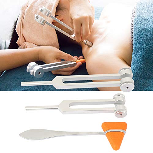 Agatige 3 Piezas de aleación de Aluminio, diapasón, afinación neurológica, órganos sensoriales, Horquilla, Martillo de percusión, mazo para afinar violín, Piano, Guitarra