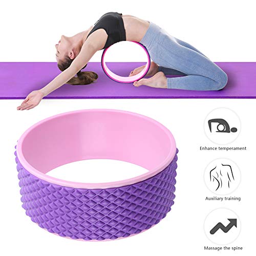 Agatige Rueda de Yoga para Masaje, Anillo de Rueda de Yoga Deportivo para Dolor de Espalda Rodillo de Yoga para Estirar la Espalda, Mejorar la Postura