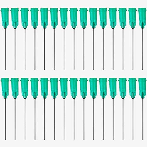 Agujas de punta roma, 100Pack agujas de acero inoxidable Luer Lock para jeringas, aguja dispensadoras roma cánulas de para uso industrial y experimental (18G)