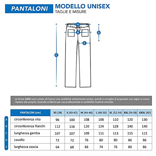 AIESI® Uniforme Sanitario Hombre Mujer de algodón 100% sanforizado Pantalones y Casaca con Cuello en V # Talla XXXL Blanco