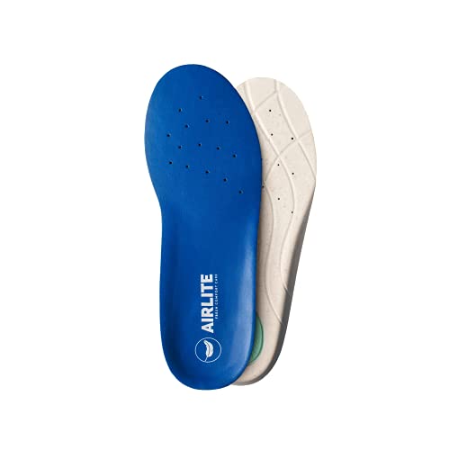 AIRLITE COMFORT Plantillas - Pies cansados, Dolor arco y talón, Dolor plantar, Fascitis plantar, Uso diario. Alivio y descanso. (Azul, 37/38)