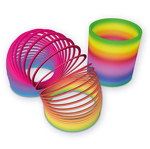 alldoro-Flexi Rainbow Spring Espiral, diámetro Aprox. Alfombra de 7,4 cm para escaleras en Colores del Arco Iris, con Plumas mágicas, para niños a Partir de 3 años, Arcoiris (Manfred Roser 60336)
