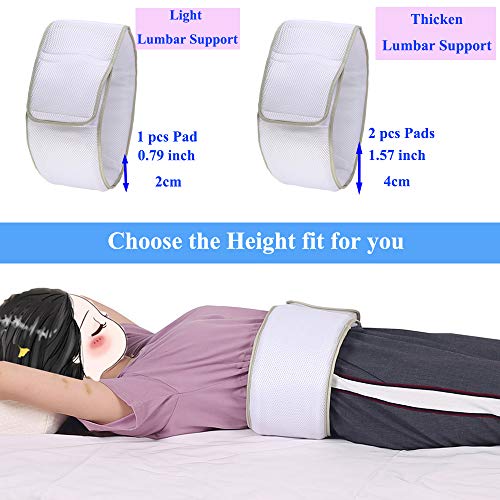 Almohada lumbar para soporte de sueño Rollo de sueño lumbar Alivio del dolor de cadera Cama Soporte de espalda para la cintura baja de la cintura Ciática Acostado