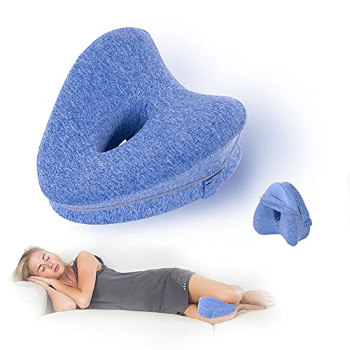 Almohada Mejor para posicionadoras de Pierna y Rodilla,ergonómico Dioxide Espuma viscoelástica con Efecto Memoria,Cadera y Articulaciones,Soporte para el Tobillo y Rodilla-Lado Contour Funda extraíble