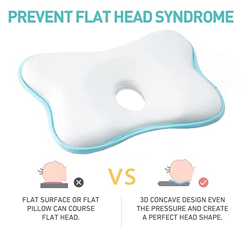 Almohada para bebé, almohada ortopédica contra la cabeza plana, contra la cabeza plana, almohada de bebé contra la cabeza plana, almohada de bebé contra la cabeza plana