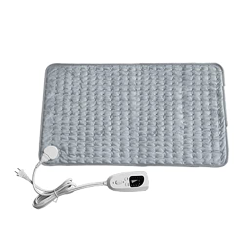 Almohadilla térmica para dolor de espalda,cuello y hombros y calambres,Almohadilla térmica,Almohadilla térmica eléctrica para aliviar el dolor de espalda y calambres,gris plateado-60x30cm/23.6x11.8in