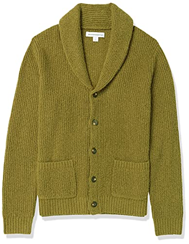 Amazon Essentials Cárdigan de Manga Larga con Cuello Suave al Tacto Suéter, Aceituna Dorada, XL