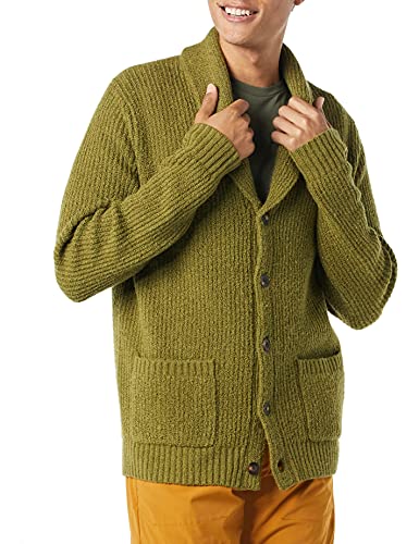 Amazon Essentials Cárdigan de Manga Larga con Cuello Suave al Tacto Suéter, Aceituna Dorada, XL