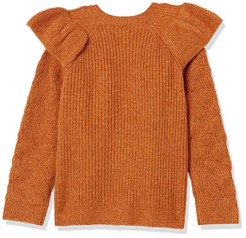 Amazon Essentials Suéter con Volantes Suaves al Tacto para niñas Pullover-Sweaters, Marrón Claro, 2 años