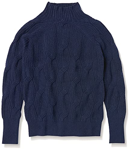 Amazon Essentials Suéter de Cuello Embudo Suave al Tacto, Azul Marino, M