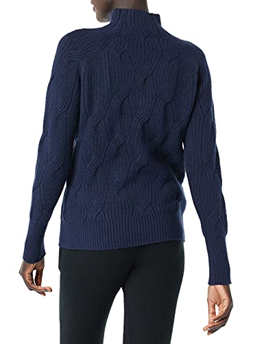 Amazon Essentials Suéter de Cuello Embudo Suave al Tacto, Azul Marino, M
