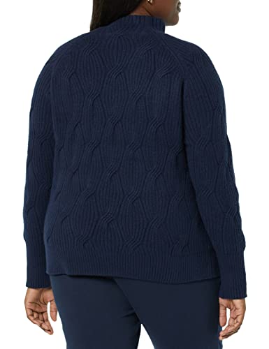 Amazon Essentials Suéter de Cuello Embudo Suave al Tacto, Azul Marino, M