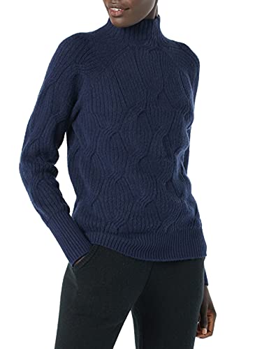 Amazon Essentials Suéter de Cuello Embudo Suave al Tacto, Azul Marino, M
