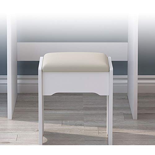AMY-XCQ Mini Tocador En Alquiler, Departamento Pequeño, Sencillo con Taburete De Maquillaje, Muebles De Dormitorio, Sencillo,Blanco,50cm