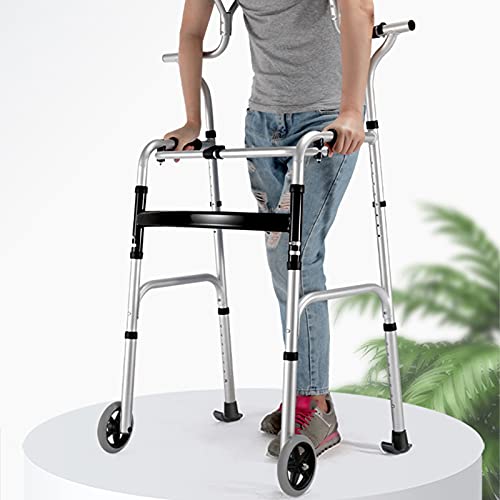 Andador, Ligero, Arrastre Axilar TPR, Bastidor for Andar, Andador for Ancianos, Ayuda for Caminar, Asiento, Andador (Color : with Seated Model)