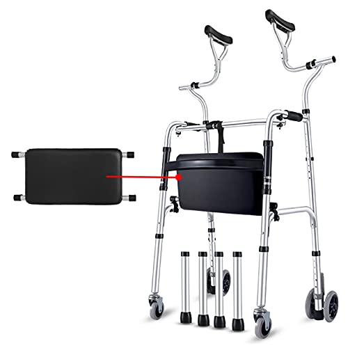 Andador, Ligero, Arrastre Axilar TPR, Bastidor for Andar, Andador for Ancianos, Ayuda for Caminar, Asiento, Andador (Color : with Seated Model)