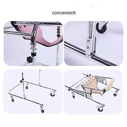 Andador Pediátrico Plegable Ajustable con Asiento y Ruedas Extraíbles, Andador de Entrenamiento Vertical para Discapacitados, Niños y Adolescentes, Andador de Ayuda a La Movilidad (Color: Rosa)