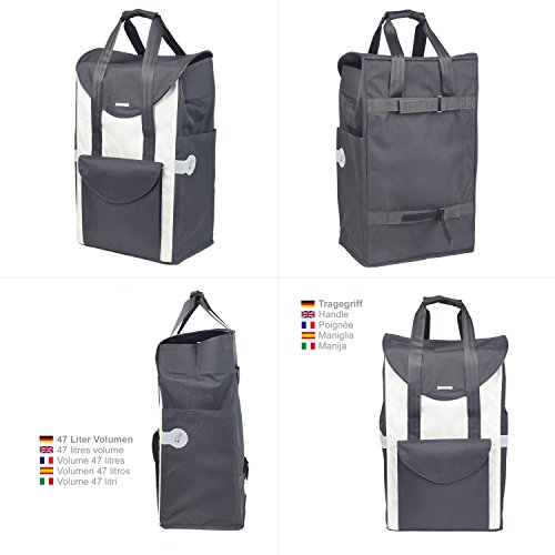 Andersen Carro de Compra Royal con Bolsa Senta Blanca, Volumen 49L, Marco Aluminio y Ruedas neumaticás