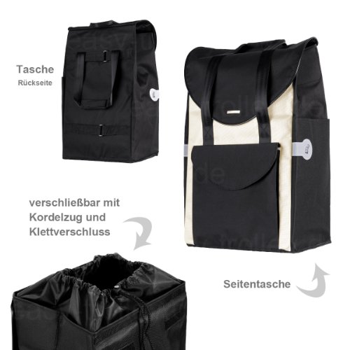Andersen Carro de Compra Royal con Bolsa Senta Blanca, Volumen 49L, Marco Aluminio y Ruedas neumaticás