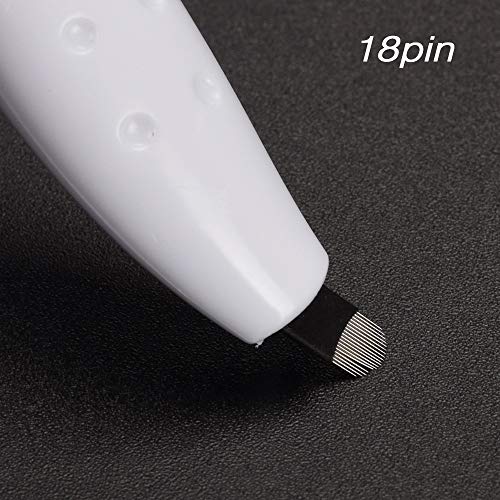 Anself 10pcs Cejas Tatuaje Plumas Tatuaje Agujas Microblading Pluma Desechable Ceja Pluma con 18U Agujas Microblading Manual Suministros de tatuaje