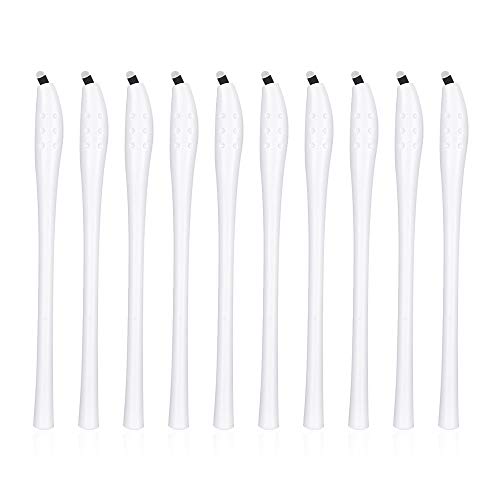 Anself 10pcs Cejas Tatuaje Plumas Tatuaje Agujas Microblading Pluma Desechable Ceja Pluma con 18U Agujas Microblading Manual Suministros de tatuaje