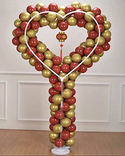 ANSUG Juego de Arco de Columna de Globo, Globo en Forma de Corazón Kit con Base de Soporte y palos de Globos para Cumpleaños, Bodas, Baby Shower, Fiesta, Decoración de Fondo